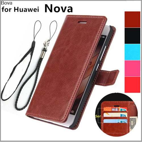 Leather Wallet Phone Case For Huawei Nova