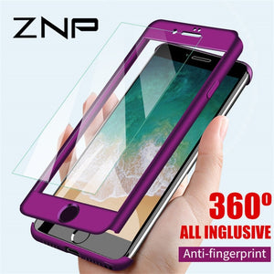 ZNP 360 Full Protective Phone Case For iPhone 8 7 Plus 6 6s Case 5 5S SE X