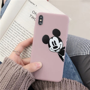 Remazy Matte Phone Cases for iPhone X XR XS XS Max Cartoon Mickey Mouse Soft TPU Case
